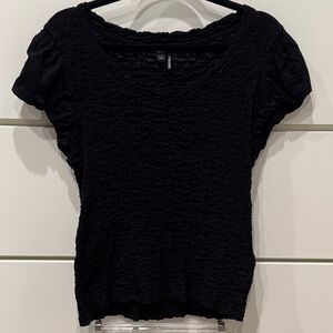 DKNY Black Textured Women's Blouse